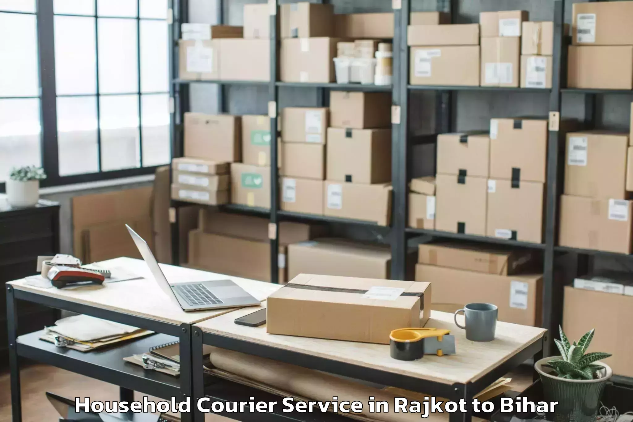 Top Rajkot to Valmiki Nagar Household Courier Available